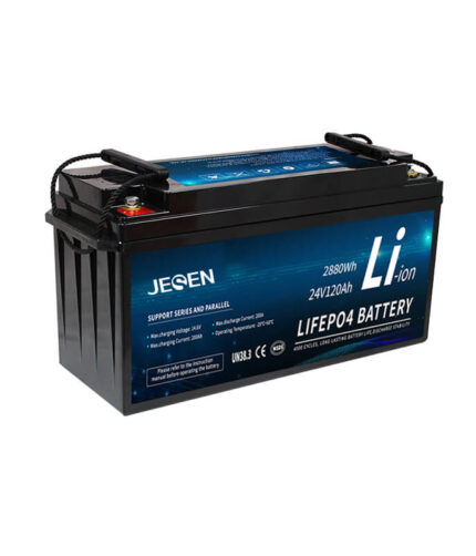 JESEN 24V 120Ah 2880Wh LiFePO4 Lithium Ion Battery