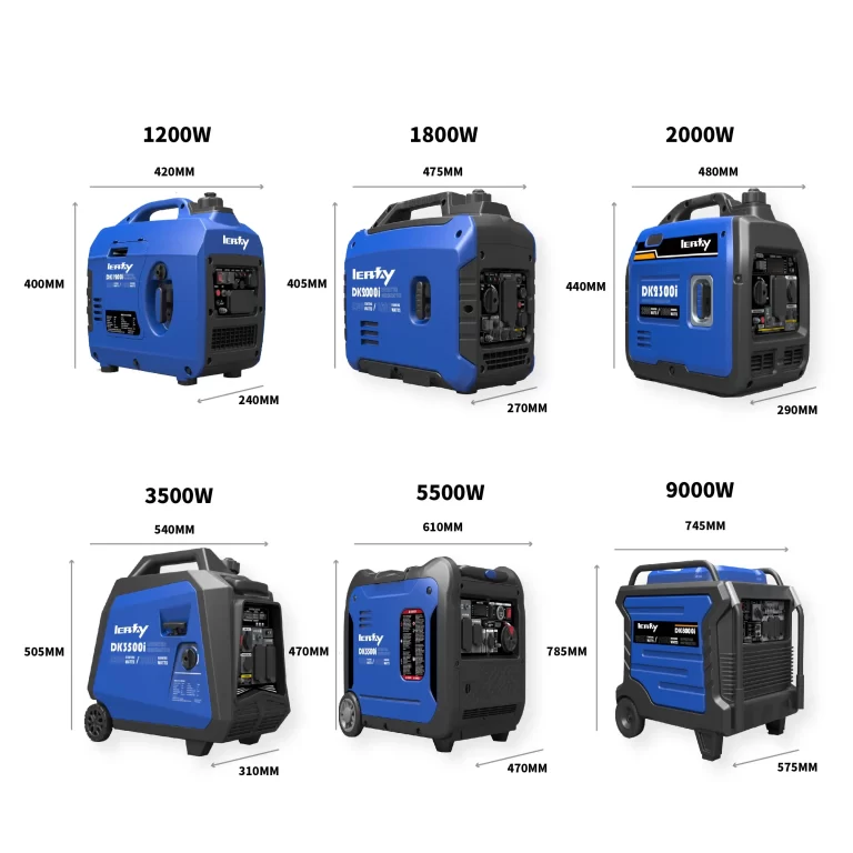 a group of blue and black portable generator