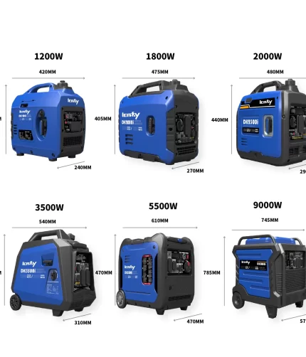 a group of blue and black portable generator