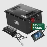 Golf Cart 36V 100Ah 3840Wh LiFePO4 Lithium-Ion Battery Pack with Dedicated Charger & Smart LCD